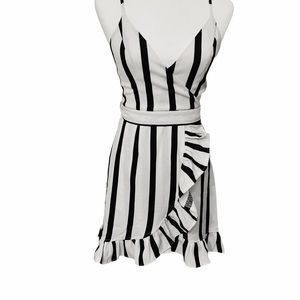 Indikah by Angel Biba Striped Ruffle Dress
